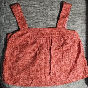 Anthropologie Embroidered Button Back Tank Top Size Small